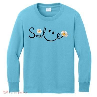 Smile Daisy Happy Face Kids Long Sleeve Shirt