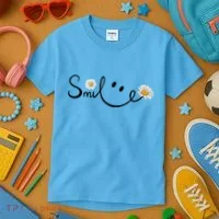Smile Daisy Happy Face Kids T-Shirt thumb 3