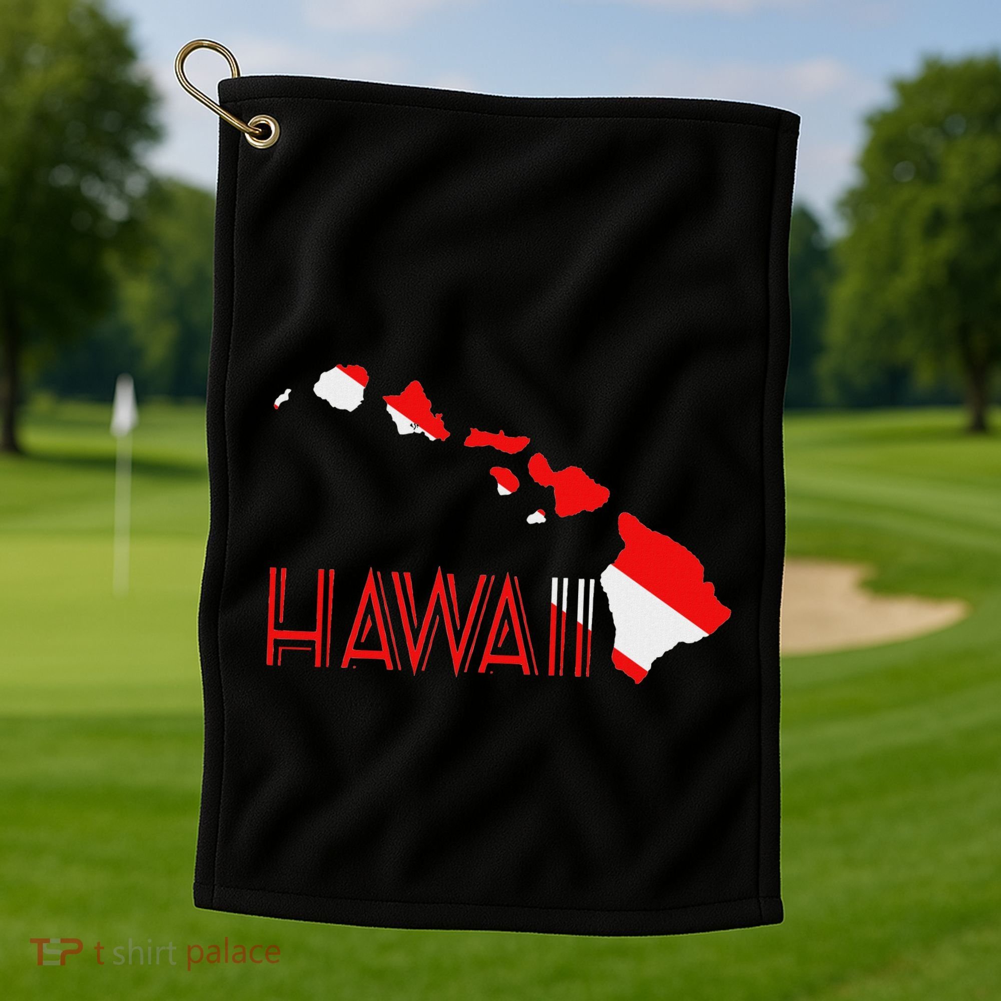 Scuba Dive Hawaii Scuba Diving Flag Golf Towel