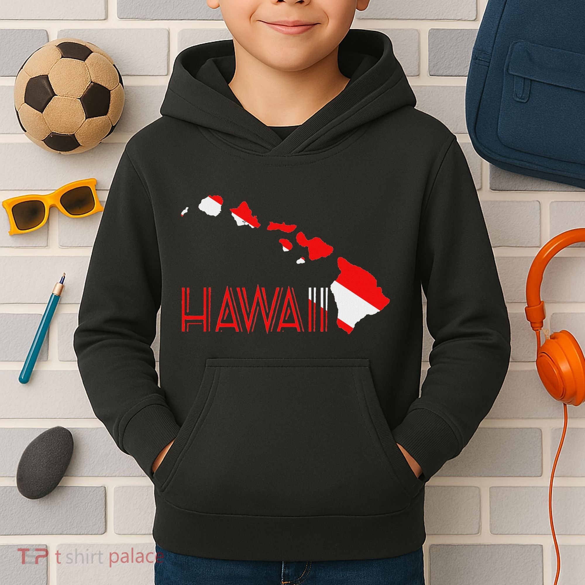 Scuba Dive Hawaii Scuba Diving Flag Kids Hoodie