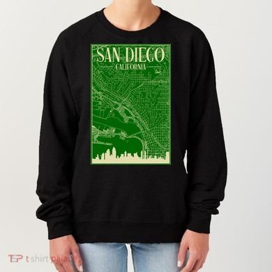 San Diego Hand Drawn Skyline Map Women's Sweatshirt