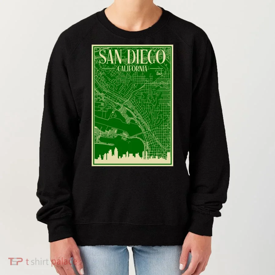 San Diego Hand Drawn Skyline Map Women's Sweatshirt