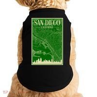 San Diego Hand Drawn Skyline Map Doggie Tank thumb 0