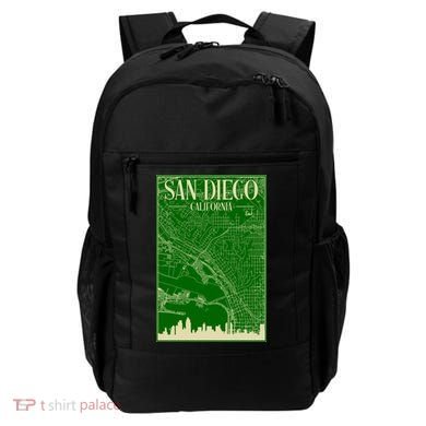 San Diego Hand Drawn Skyline Map Backpack