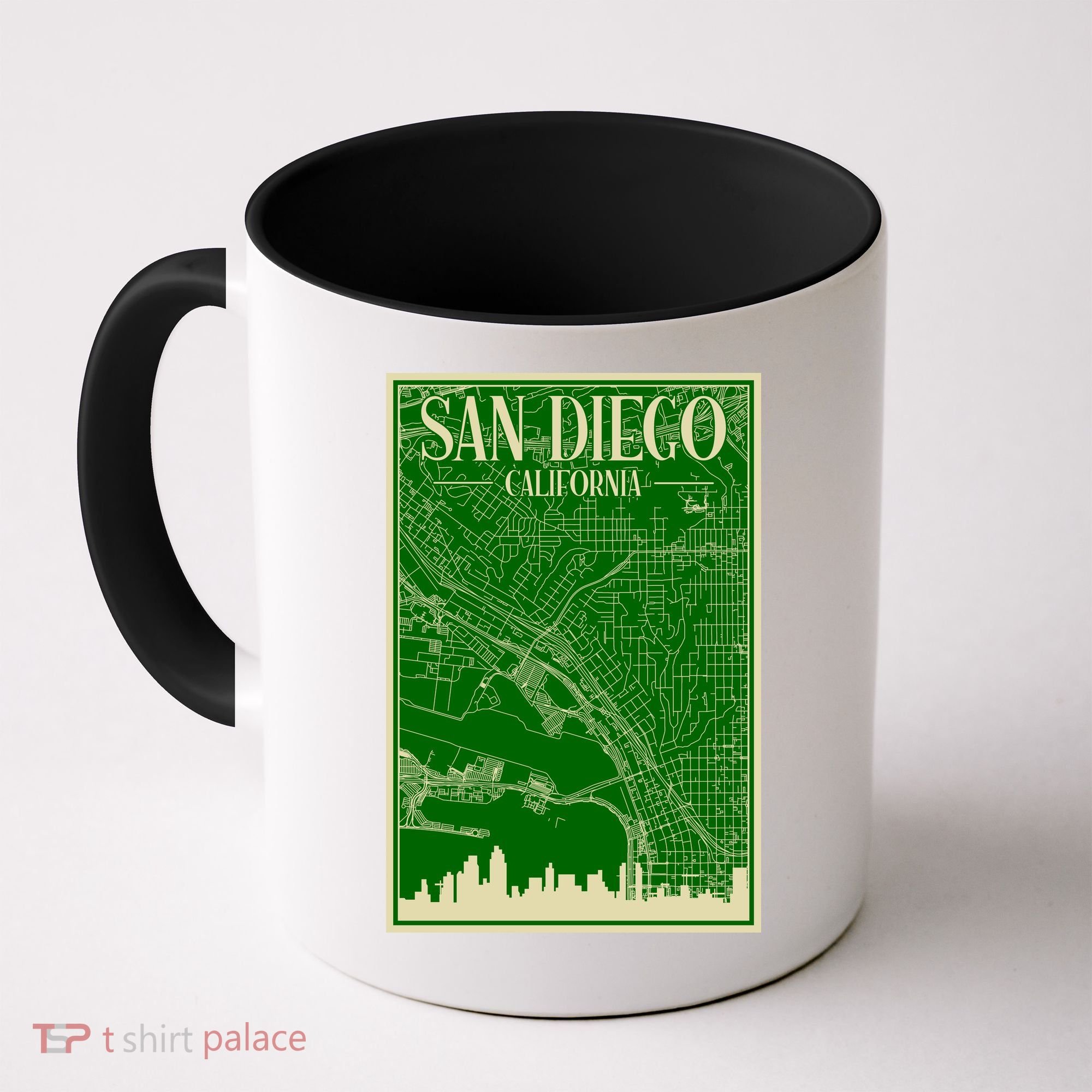 San Diego Hand Drawn Skyline Map Coffee Mug