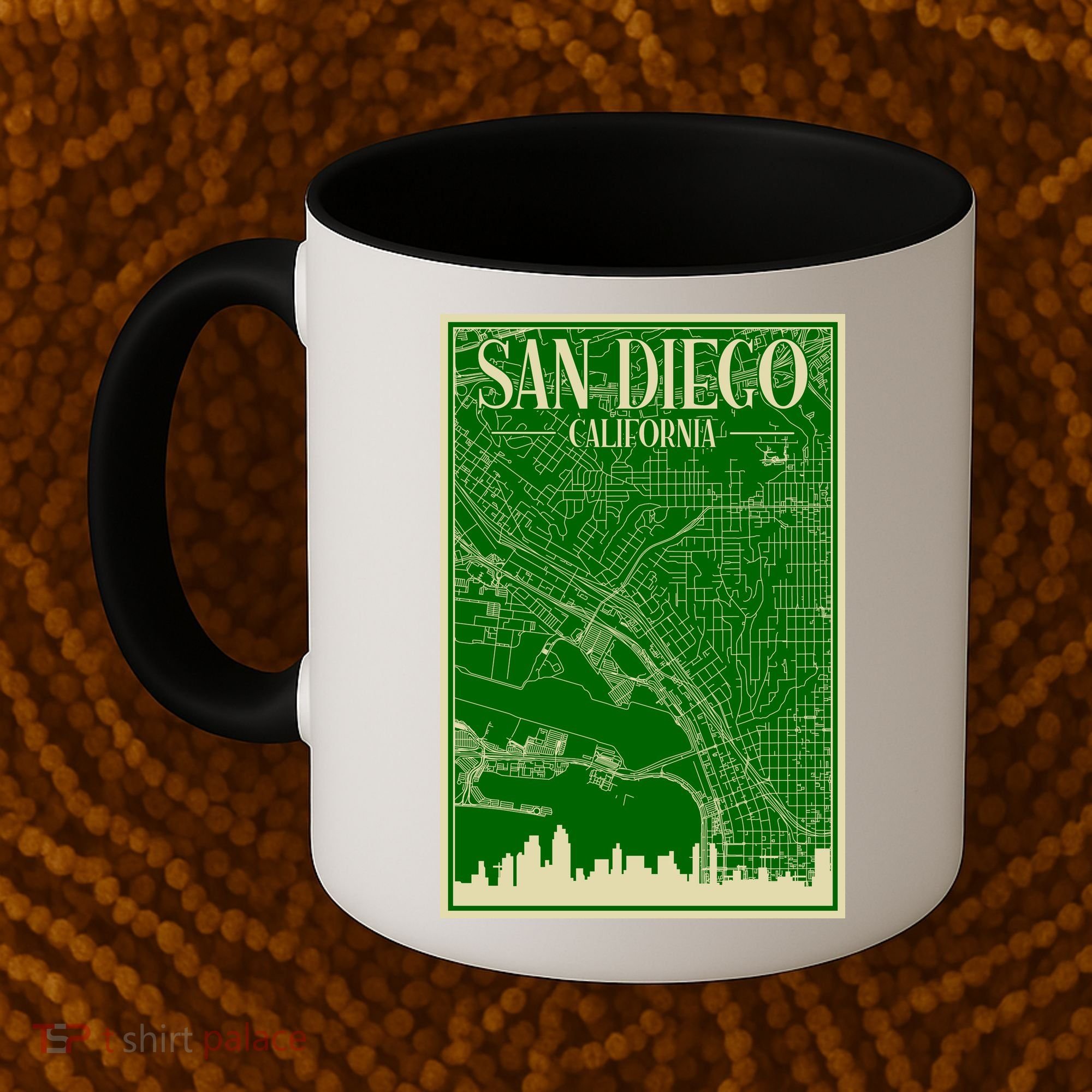 San Diego Hand Drawn Skyline Map Coffee Mug