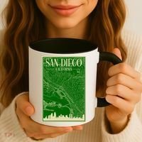 San Diego Hand Drawn Skyline Map Coffee Mug thumb 3