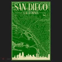 San Diego Hand Drawn Skyline Map Beanie thumb 2
