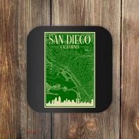San Diego Hand Drawn Skyline Map Coaster thumb 0