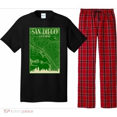 San Diego Hand Drawn Skyline Map Pajama Set