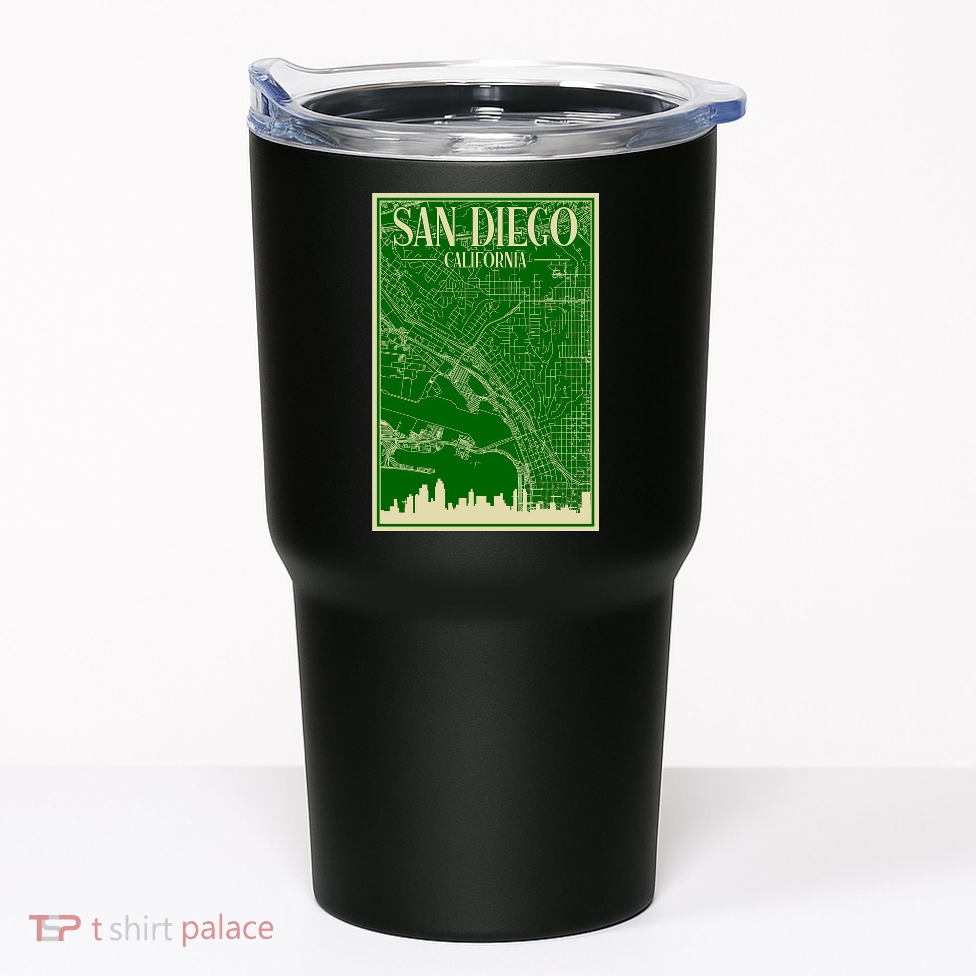 San Diego Hand Drawn Skyline Map Tumbler