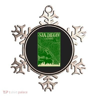 San Diego Hand Drawn Skyline Map Ornament