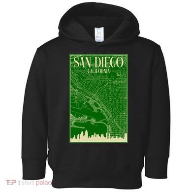 San Diego Hand Drawn Skyline Map Toddler Hoodie