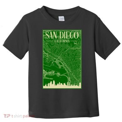 San Diego Hand Drawn Skyline Map Toddler T-Shirt