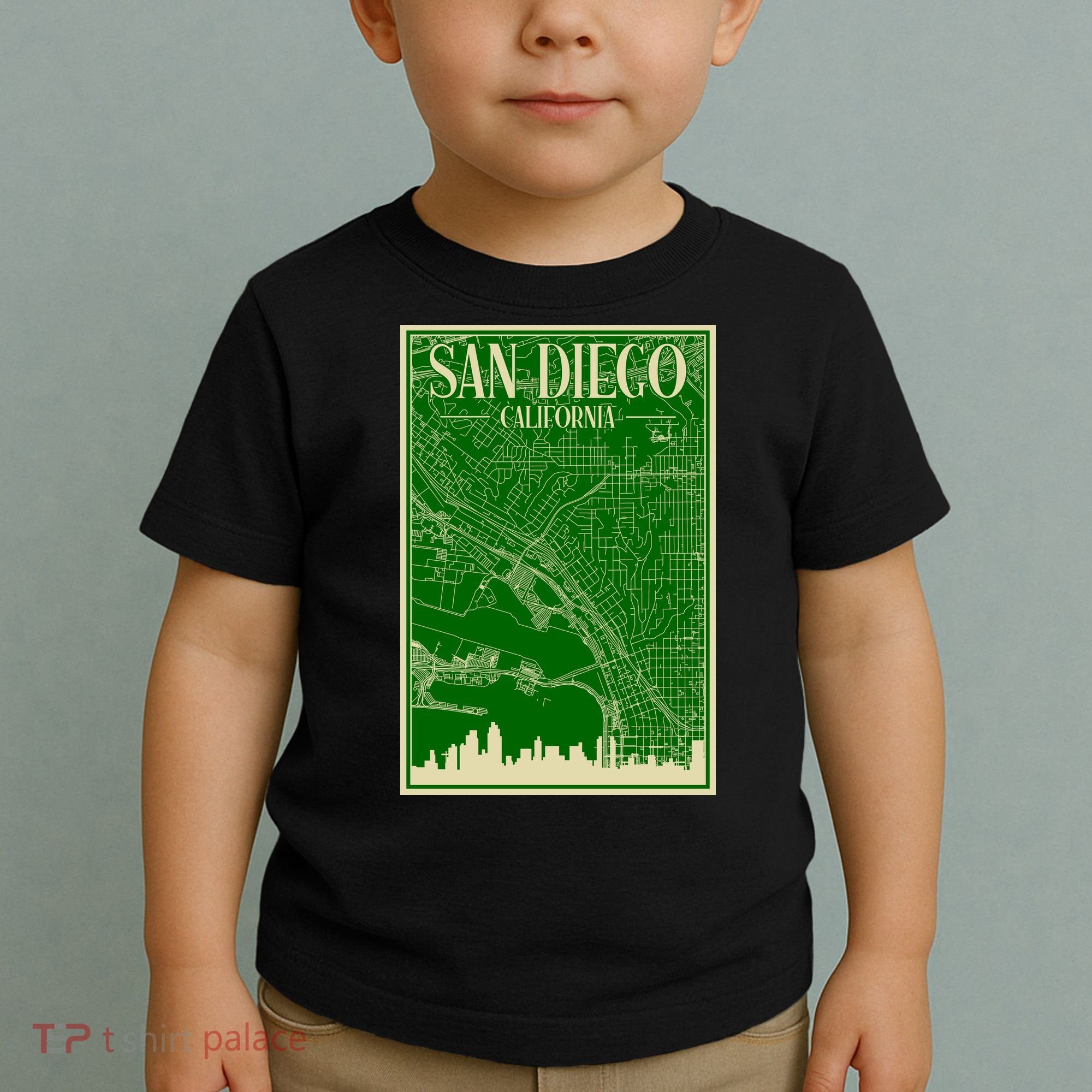 San Diego Hand Drawn Skyline Map Toddler T-Shirt