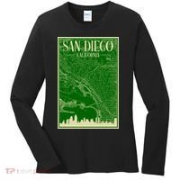 San Diego Hand Drawn Skyline Map Women's Long Sleeve Shirt thumb 0