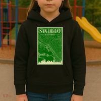 San Diego Hand Drawn Skyline Map Kids Hoodie thumb 3