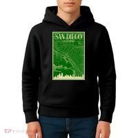San Diego Hand Drawn Skyline Map Kids Hoodie thumb 4