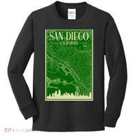 San Diego Hand Drawn Skyline Map Kids Long Sleeve Shirt thumb 0