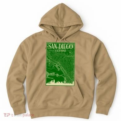 San Diego Hand Drawn Skyline Map Hoodie