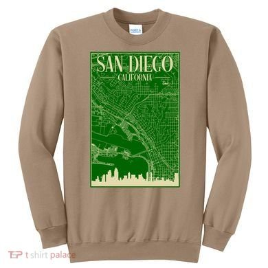 San Diego Hand Drawn Skyline Map Sweatshirt