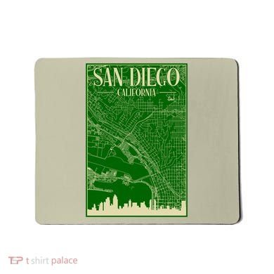 San Diego Hand Drawn Skyline Map Mousepad