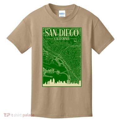 San Diego Hand Drawn Skyline Map Kids T-Shirt