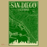 San Diego Hand Drawn Skyline Map Kids T-Shirt thumb 2