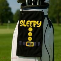 Sleepy Dwarf Halloween Costume Funny Gift Idea Sleepy Dwarf Golf Towel thumb 2