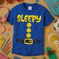 Sleepy Dwarf Halloween Costume Funny Gift Idea Sleepy Dwarf Kids T-Shirt thumb 3