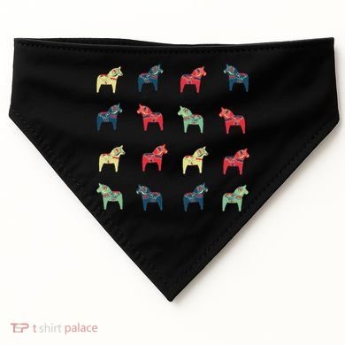 Swedish Dala Horses Dalecarlian USA-Made Doggie Bandana