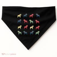 Swedish Dala Horses Dalecarlian USA-Made Doggie Bandana thumb 0