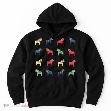 Swedish Dala Horses Dalecarlian Hoodie