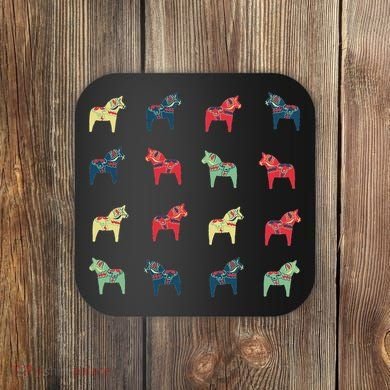 Swedish Dala Horses Dalecarlian Coaster