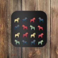 Swedish Dala Horses Dalecarlian Coaster thumb 0
