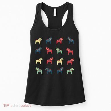 Swedish Dala Horses Dalecarlian Women's Tank Top