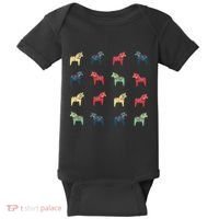 Swedish Dala Horses Dalecarlian Baby Bodysuit thumb 0
