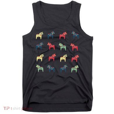 Swedish Dala Horses Dalecarlian Tank Top