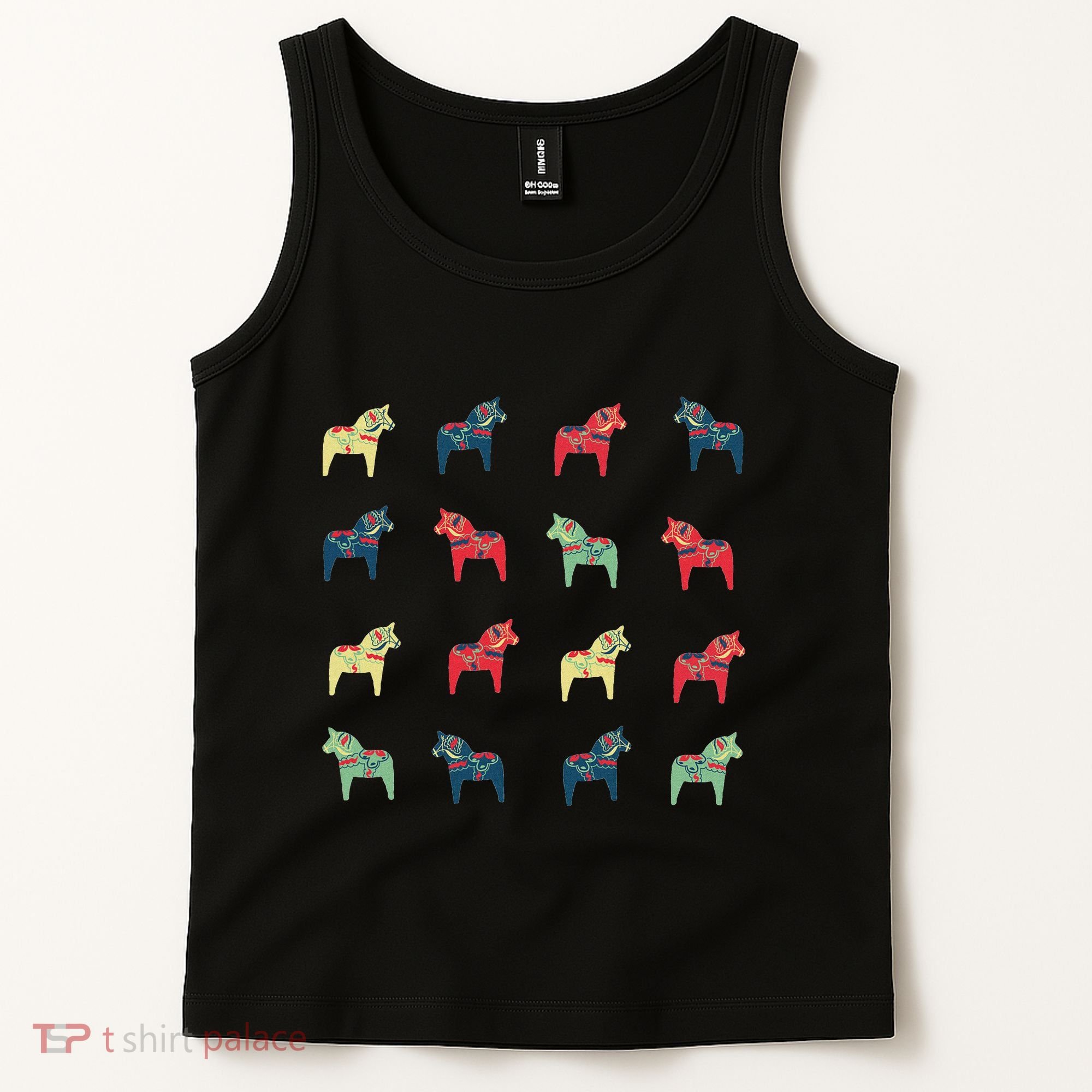Swedish Dala Horses Dalecarlian Tank Top