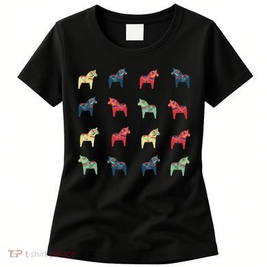Swedish Dala Horses Dalecarlian Women's T-Shirt