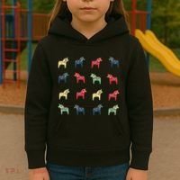 Swedish Dala Horses Dalecarlian Kids Hoodie thumb 3