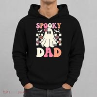 Spooky Dad Halloween Ghost Costume Retro Groovy Hoodie thumb 0