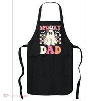Spooky Dad Halloween Ghost Costume Retro Groovy Apron thumb 0