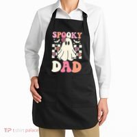 Spooky Dad Halloween Ghost Costume Retro Groovy Apron thumb 2