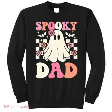 Spooky Dad Halloween Ghost Costume Retro Groovy Sweatshirt