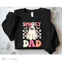 Spooky Dad Halloween Ghost Costume Retro Groovy Sweatshirt thumb 2
