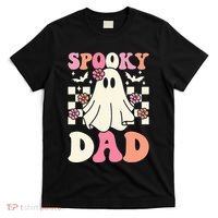 Spooky Dad Halloween Ghost Costume Retro Groovy T-Shirt thumb 0