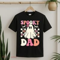 Spooky Dad Halloween Ghost Costume Retro Groovy T-Shirt thumb 2