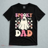 Spooky Dad Halloween Ghost Costume Retro Groovy T-Shirt thumb 5