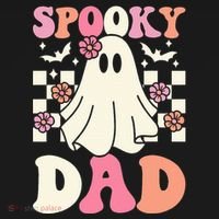 Spooky Dad Halloween Ghost Costume Retro Groovy T-Shirt thumb 7